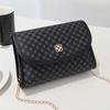 Simple chain small bag, new contrasting color women's bag, shoulder messenger bag, fashionable printed small square bag.