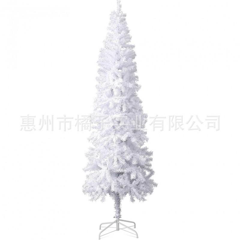White Flocked Artificial Christmas Tree Set PVC Snow Cedar Decor Indoor Home Holiday Display