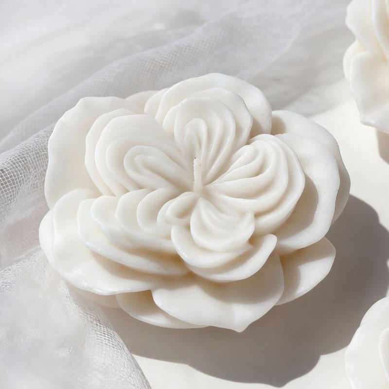 Multipurpose Flower Shape Silicone Mould Austin Rose Silicone Candle Molds for Epoxy Resin Candle Soap Home Decoration