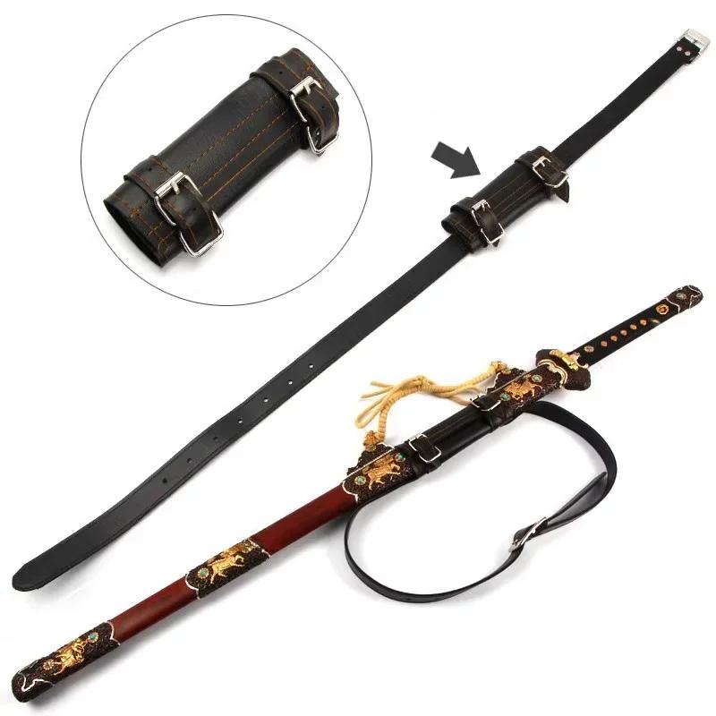 Medieval Double Katana Sword Belt Holster Anime Demon Cosplay Prop Samurai Sabre Waist Real Japan Katana Backpack Holder Decor