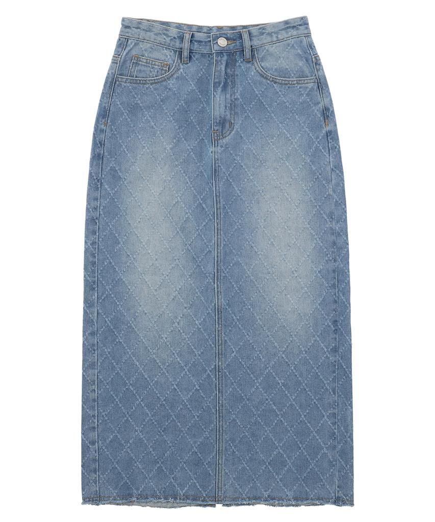 Deliscent Denim Jacquard Long Skirt [Blue]