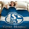 1PC FC Schalke 04 Custom Name Patterned Flannel Blanket Suitable For All Seasons for Home Decor Warmth and Comfort Gifts Holiday Present
