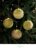 8CM Velvet Wrapped Christmas Ornament Ball with Gold Powder 