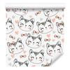 Kittens and Hearts Wallpaper for Living Room and Bedroom 50x1000