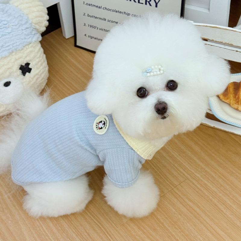 

Теплая одежда для кошек и собак на осень и зиму, лацкан, тедди, бишон фризе, кардиган для собак малых и средних пород, одежда для кошек 2XL светло-синий