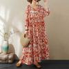 2025 New Thin Round Neck Long Sleeve Loose Slim Large Swing A-line Dresses