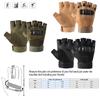 Fingerless Gloves with Hard Knuckle Anti Slip Adjustable Half Finger Sports Gloves for Fitness Climbing Hiking Cycle
