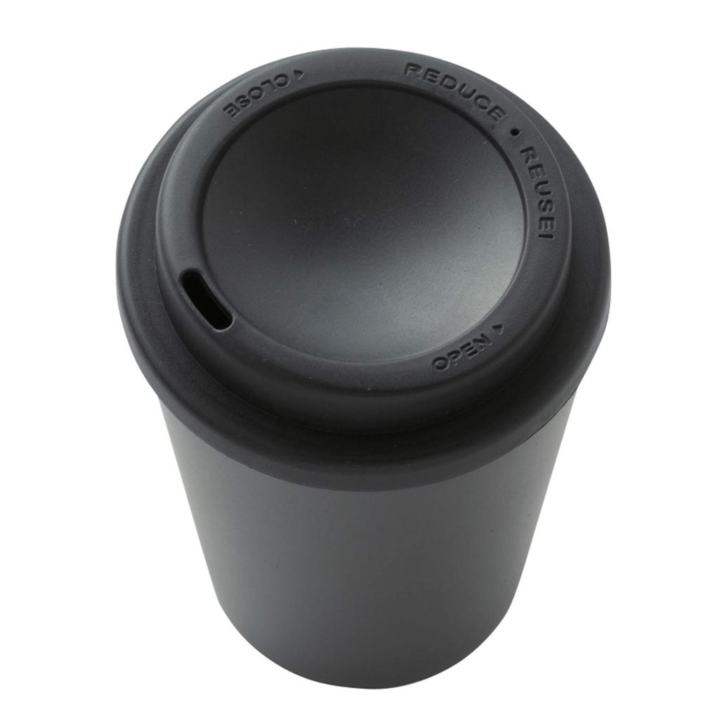 Gowell Tumbler Convenience Store Coffee Size 2 Layer Thermal Mug Drinking with 400ml Black (Direct Lid) TS-1307-009