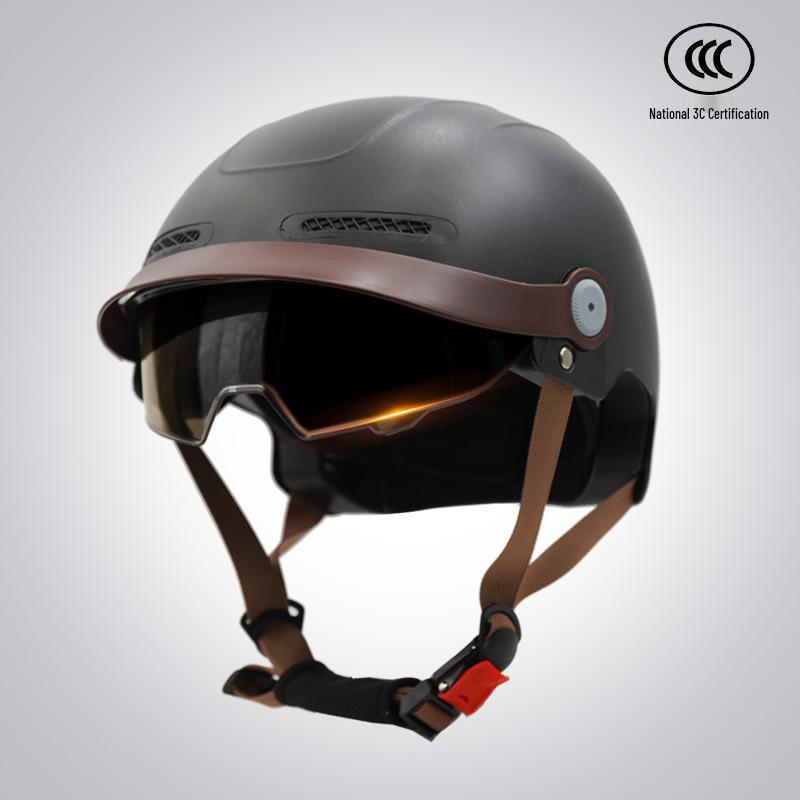 3C Certified Unisex Summer Electric Bike & Motorcycle Helmet - Sun Protection, Safety, HD Vision, All-Season Use