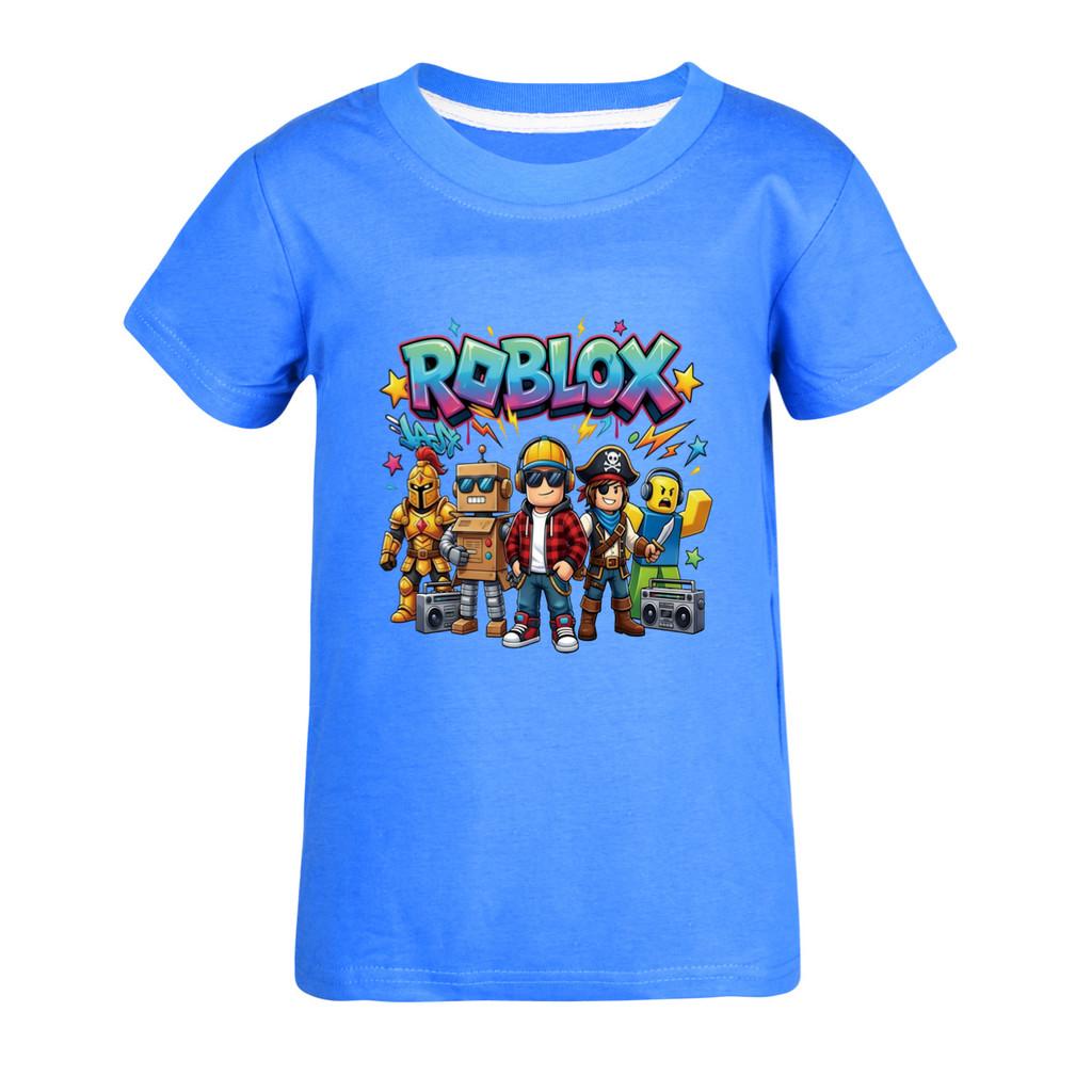 5574 Jungen Mädchen Roblox Spielaufdruck Kurzarm-T-Shirt