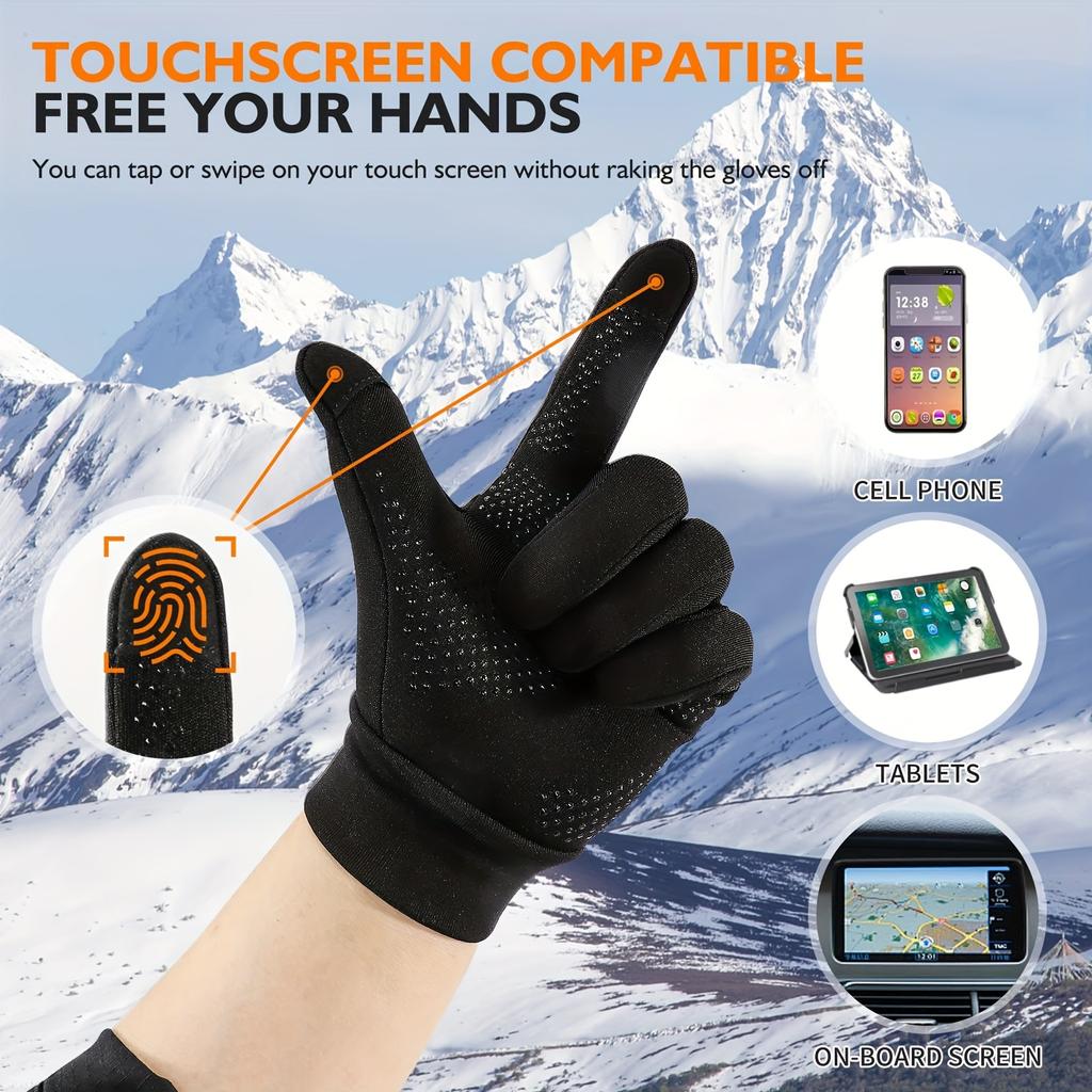 high qualityMen's and Women's Winter -Lined Warm Gloves, Windproof, Cold-Resistant, Touchscreen, Non-Slip, Lightweight, for Running, Cycling,