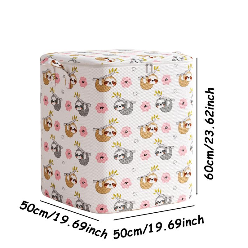 1pc Large Capacity Clothes Storage Bag Organizer With Reinforced Handle For Blankets Bedding Foldable With Zipper Storage Bag