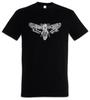 Motte Herren T-Shirt Herren Damen T-Shirts Oberteil Motte Tod Skelett Skelett Schwarz Weiß Mothman Gothic