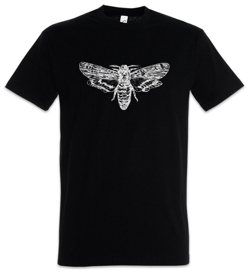 Moth Mens T-Shirt Mens Womens Tees Top Moth Death Skeleton Skeleton Black White Mothman Gothic 3XL