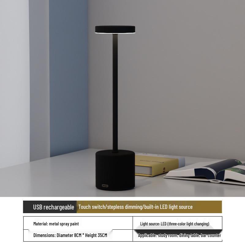 Rechargeable LED Touch Desk Lamp with Custom Acrylic Night Light