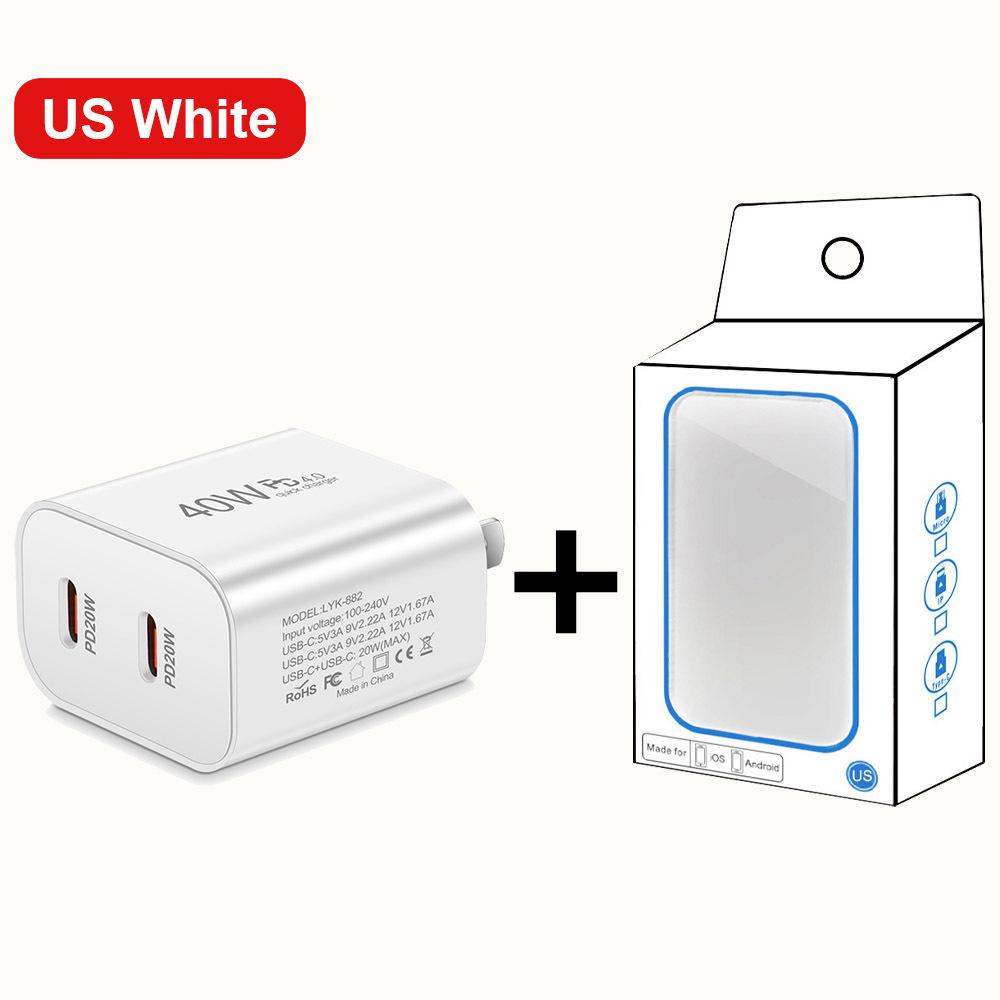 40W Dual PD Type-C Fast Charger for Mobile Phones