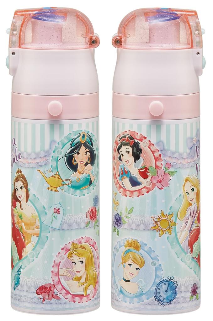 Skater Wasser 470ml oder 430ml Disney Prinzessin Größe Edelstahl Sport Kinderflasche, 2-Wege, (Direktes Trinken) (Bechertrinken), Design, 26, Mädchen,
