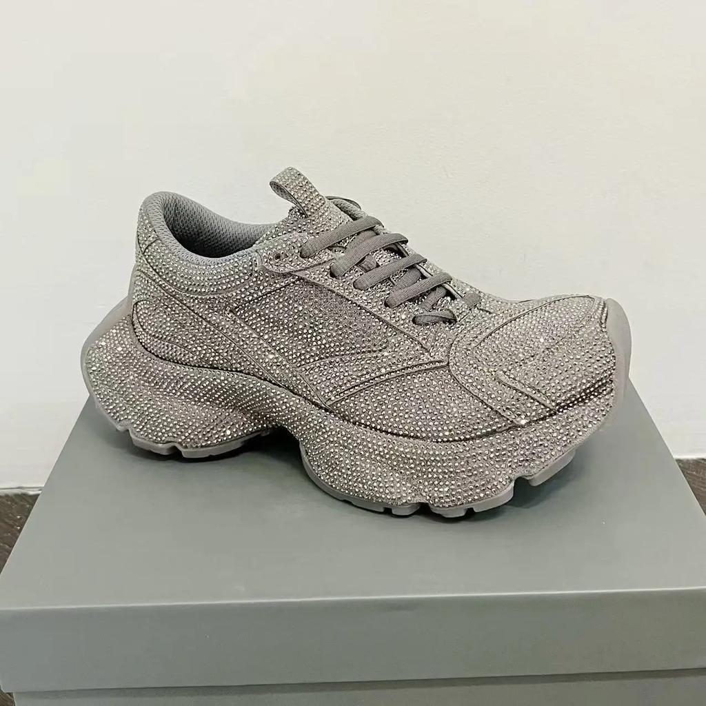 Fashion Luxury Designer Chunky Heel Platform Unisex Shoes All Match Casual Trainers Increase Runway Sport Shoes Large Size Sneakers Male