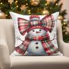 Home Decor Christmas Snowman & Bear Pillow Suitable For Sofa Bedroom Car Pillow Cover Cushion Rectangular Back Cushion