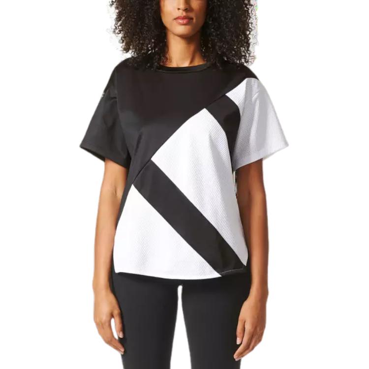 Women's T-Shirt Adidas Originals Drop Shoulder Sleeve T Shirt Women's Black White