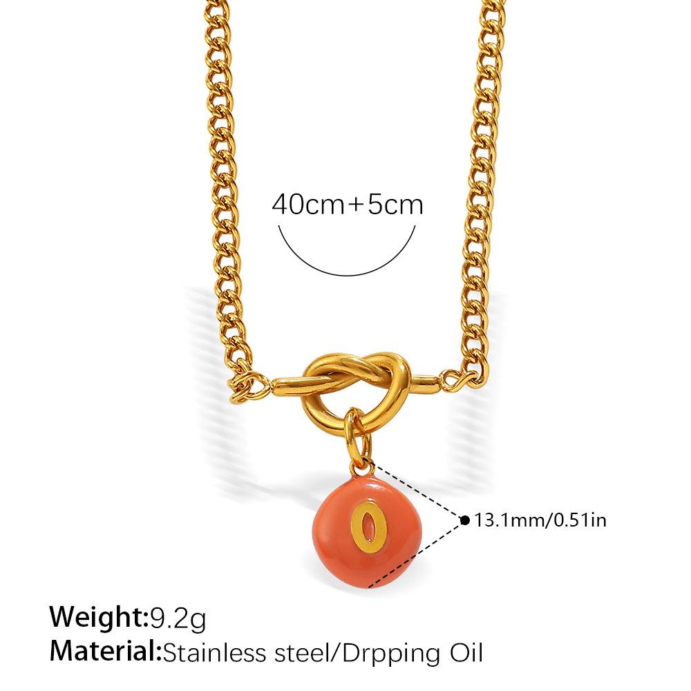 Summer Beach Wind Dopamine Contrast Digital Card Knotted Necklace Gold Plated Stackable Collarbone Chain