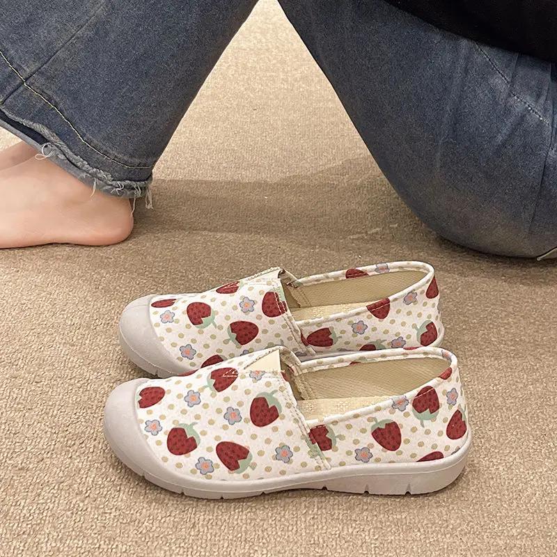 Fashion New In Arrival 2025 Slip On Women's Canvas Shoes High Quality Daily Routine Korean Walking Offer 39 Cheap Offers Ladies Footwear