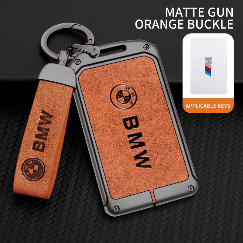Alloy Leather Car NFC Card Smart Key Case Cover Holder Shell For BMW New 5 7 Series X5 X7 535le 2022 Auto Keychain Accessories DA2