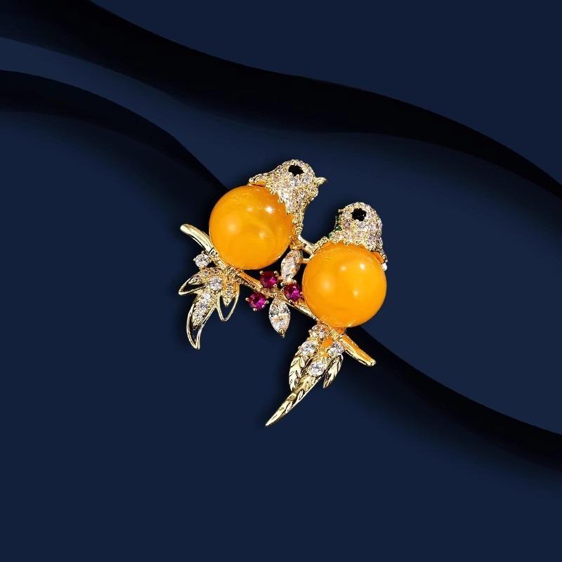 Chinese-style Lucky Little Magpie Brooch, High-end Women's Exquisite and Cute Brooch, Niche Design Sense Brooch