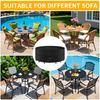Round Waterproof Garden Furniture Covers Outdoor Patio Circular Table Chair Cover Oxford Cloth Windproof Anti-UV RipProof