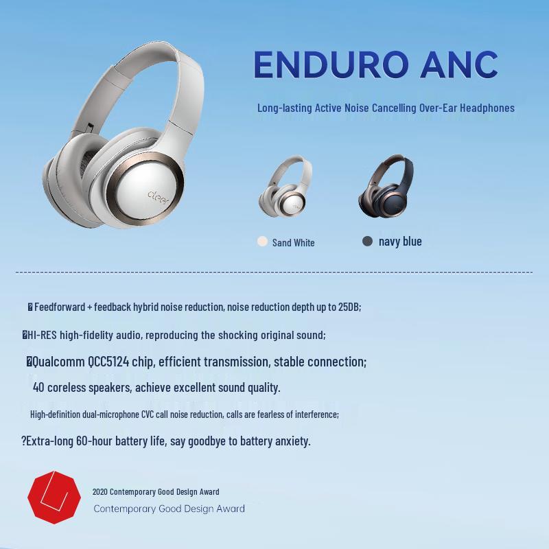 Cleer ENDURO ANC Smart Noise Cancelling Over-Ear Headphones