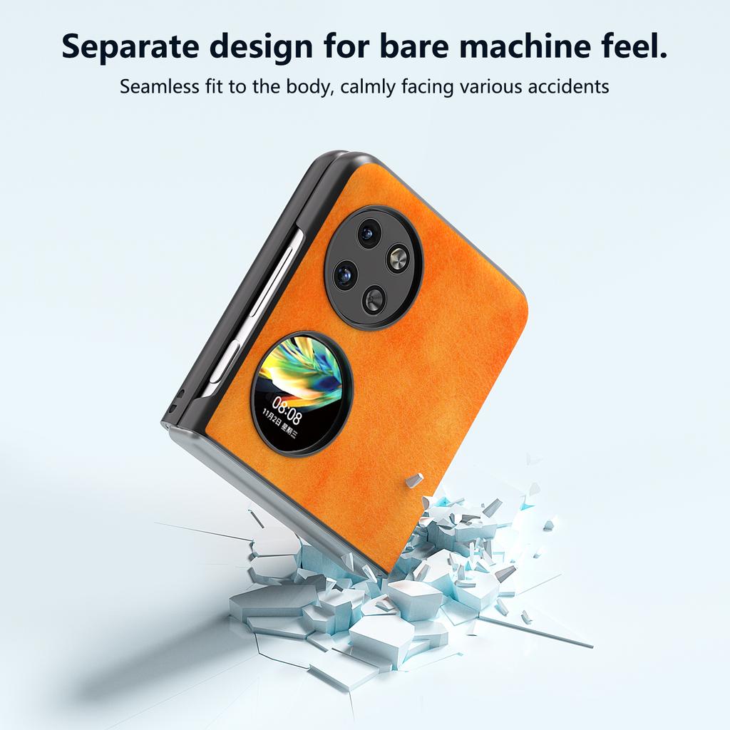 For Huawei Pocket 2 Phone Case Hard PC+PU Leather Litchi Texture Cover