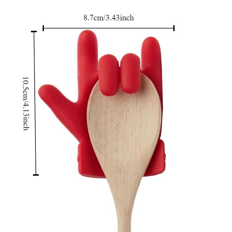 1 PC Finger Styled Lid Spill Resistant Raised Spoon Rack Preventing Soup Spills Rack Spoon Holder Lid Holder Utensils Stand