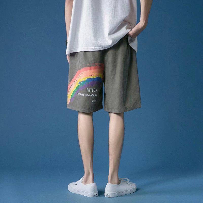 Shorts Herren Locker Wild Trend Gerade Sport Fünf-Punkt-Hose Lässig Sommer Strand Dünn Außenbekleidung Hose M dunkelgraue