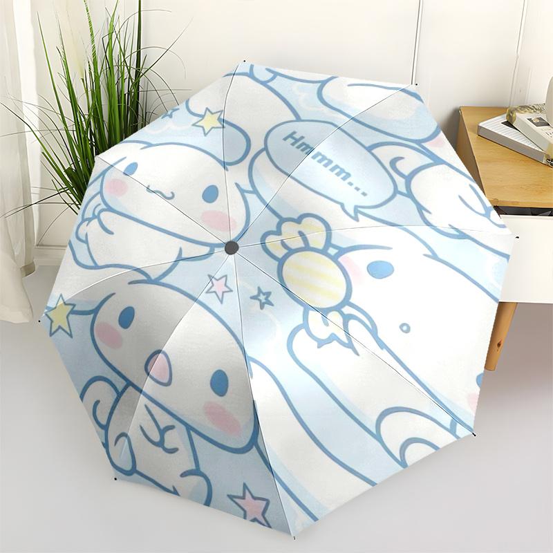 1pc Blue Cute Cinnamoroll Automatic 3-Fold Umbrella Design, Cute Cartoon Pattern, Portable Outdoor Umbrella, Perfect, Holiday Gift for fans.S007