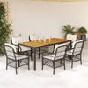 VidaXL Garden Dining Set with Cushions 7 Pcs, Patio Table and Chairs, Outdoor Furniture Terrace, Modern, 3212040