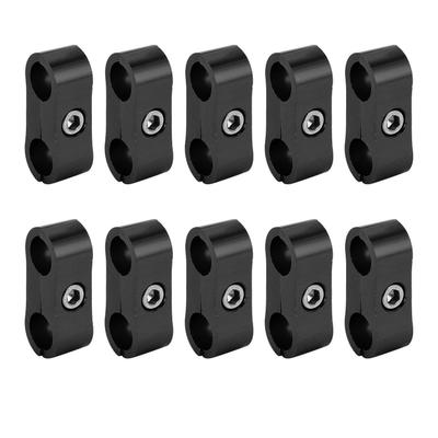 10PCS Hose Separator Clamp 4AN Aluminum Alloy Universal Oil Line Mounting Clamp for Water Pipe Gas Lines