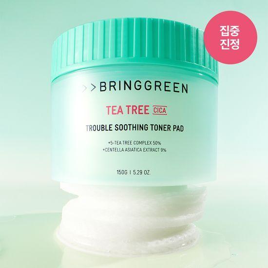 Bring Green Tea Tree Cica Trouble Soothing Toner Pads 90 Sheets (Single/Refill Plan)