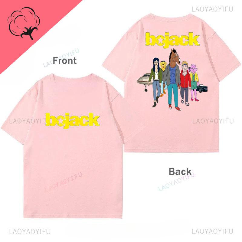 T-Shirts Bojack HorseUnisex T-Shirt Lässig Lustig Niedlich 100% Baumwolle Kurzarm Y2k Kleidung Unisex Unisex Bedrucktes T-Shirt Grafik-T-Shirts