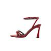Fashion Summer new style slim strap open toe straight buckle sandals for women with pointed toes, thin heels, banquet red high heels