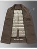 Men's Plus Size Mid-length Down Wool Blend Coat - 2025 Winter Warm Windbreaker with Loose Down Liner