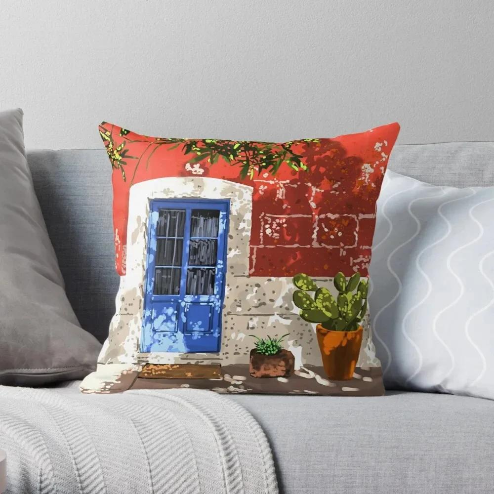 Office Decoration Cushion Cover Cartoon Character Style Life Scene Print Decoration Home Pillow Cover Square