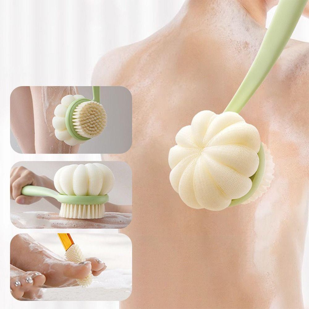 2pcs Anti Slip Long Handle Bath Brush 3-in-1 Massage Bath Brush  Household Shower