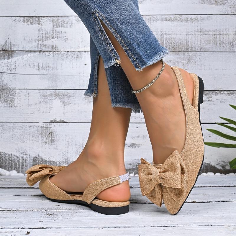 Fashion 2025 Summer Closed Toe Women's Sandals Fashion Butterfly-knot New Plus Size Slip-on Best Seller Light Comfortable Flat Sandals