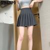 Pleated Skirt A-line High Waist Women Back Zipper Built-in Anti-light Safety Pants Slim Black Grey Hotswet Preppy Style Casual