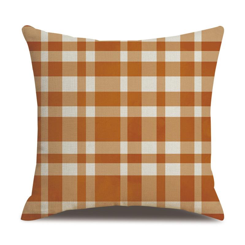 Thanksgiving Linen Pillowcase Autumn Pumpkin Print Pillow Cushion Cover