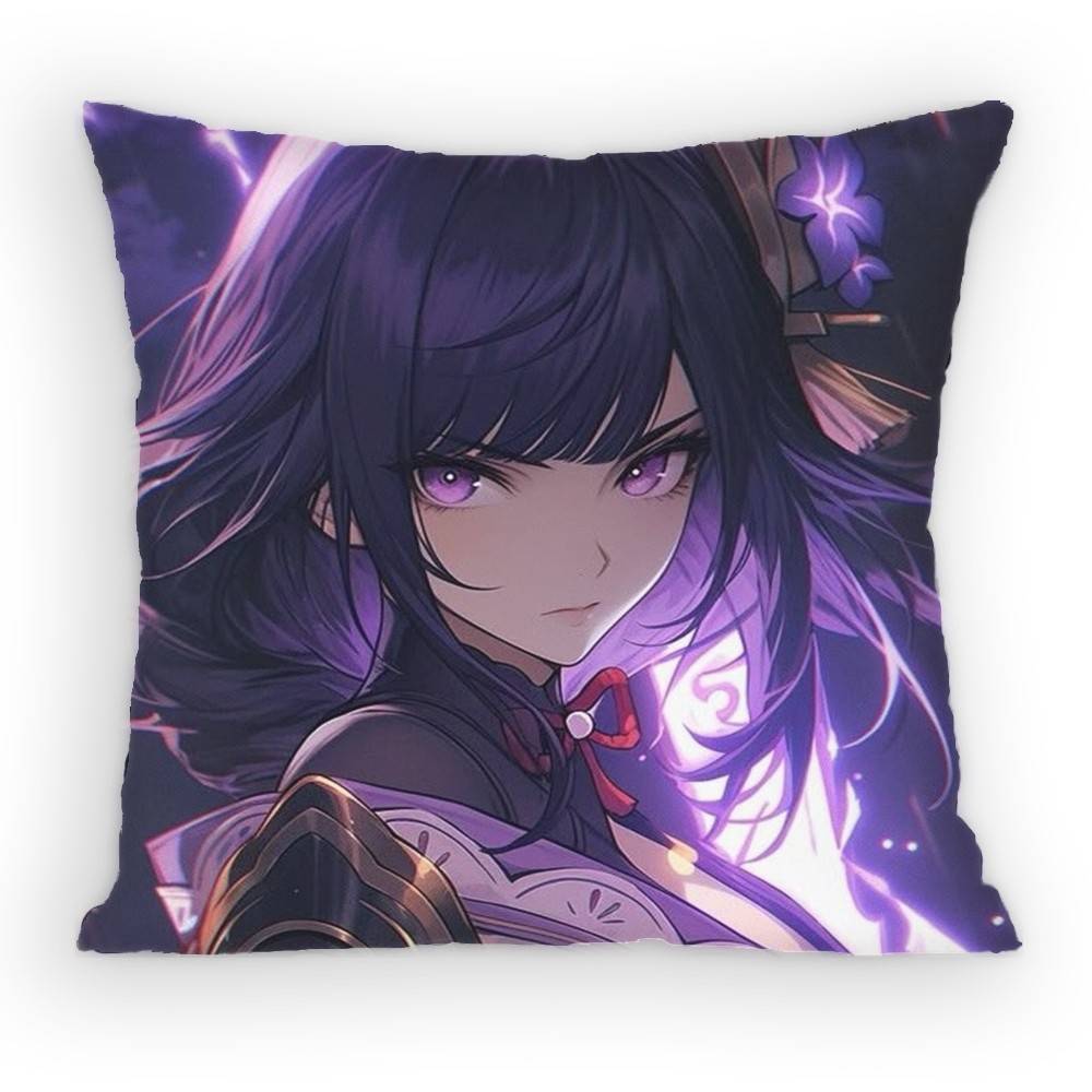 

Thunder Ruler Goddess Raiden Shogun Pillow Case Sofa Living Room Bedroom Headboard Backrest Cushion Square Cushion Nap Time 30x30 cm