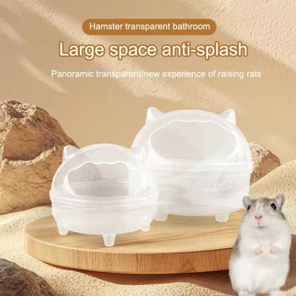 Splash-proof Hamster Bathtub Transparent Small Animals Sandbox New Hamster Bathroom Pet Supplies