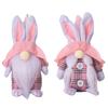 Pink Checkered Playful Easter Bunny Figurine Lovely Accent For Easter Celebrations And Decor