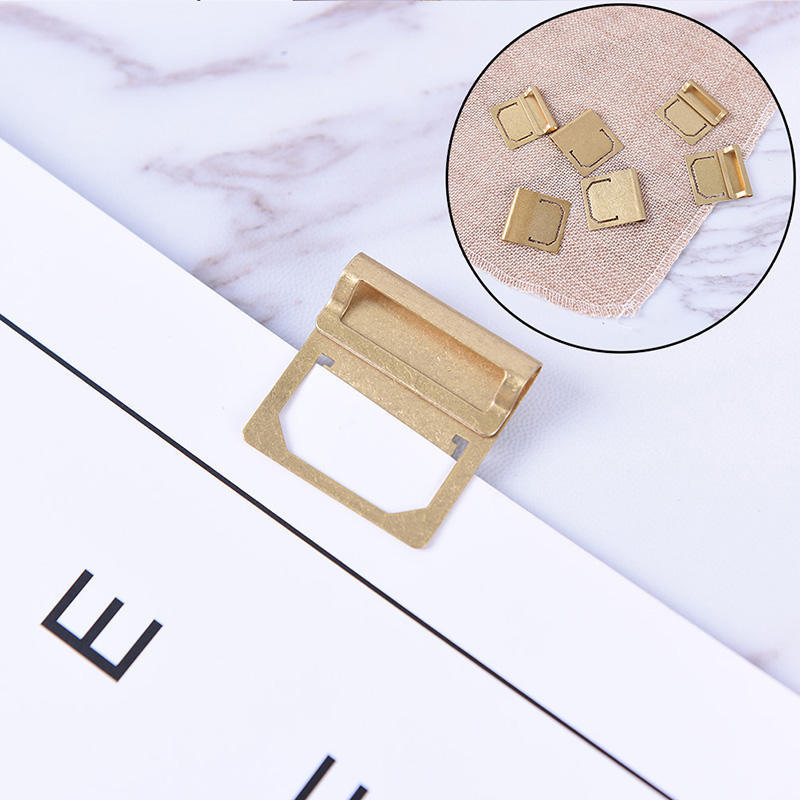 6pcs Brass Index Clamp Bookmark Label School Office Stationery Paper Clips