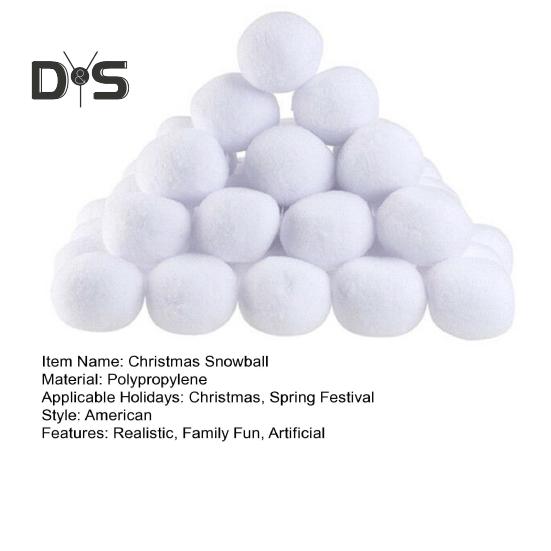 50 Pack Christmas Fake Snowball 3 Inch Artificial Snowball Toy for Christmas Winter Outdoor Snow Fight And Family Throwing Game